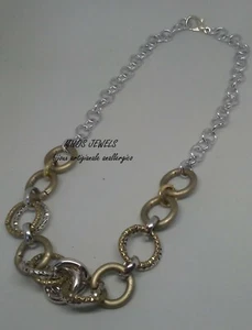 collana donna in alluminio color argento e beige - Foto 1 di 2
