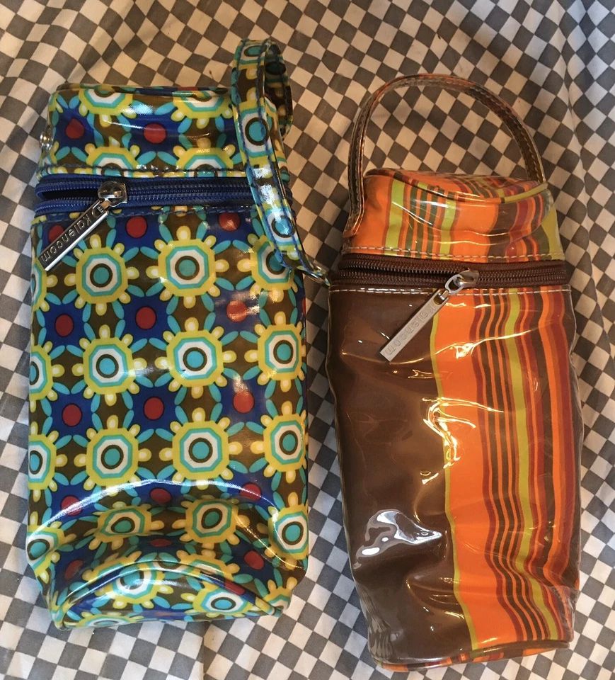 3 Bolsas Calentador de Botellas Kalencom Naranja Rayas Flower Power y Verde Azul Geométrico Foto 1 de 4