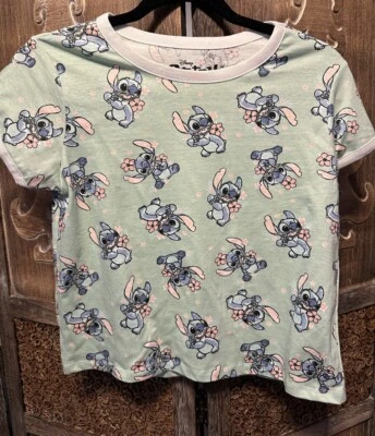 Girls 16 Disney LILO & Stitch T-Shirt Blue Isaac Morris C15 - Image 1 of 4