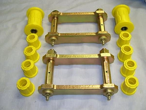 EXTENDED REAR SPRING SHACKLES & POLY BUSH KIT FOR HOLDEN TF RODEO 1988 to 2002 - Picture 1 of 1