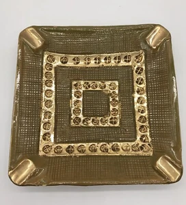 Posacenere quadrato in ceramica artistica Bitossi metà secolo di Aldo Londi piatto portagioie Italia - Foto 1 di 8