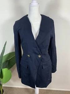 Pearl By Lela Rose WOMENS Navy Blue Ponte Blazer, Size 0,$425 - Picture 1 of 9