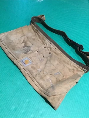 Avental de lona marrom Carhartt prego de pato ferramenta cinto ajustável P/M usado - Imagem 1 de 4