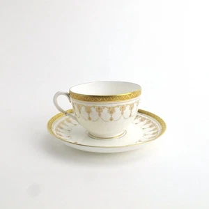 Imperial White (C1730) by Royal Worcester Cup & Saucer(s) Gold Encrusted - Picture 1 of 6