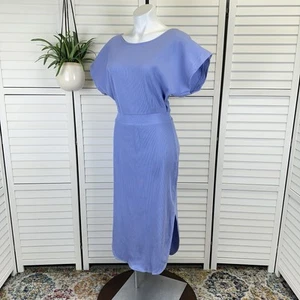 Anthropologie Daily Practice Dolman Sleeved Midi Dress Blue Ribbed Size S - Bild 1 von 11