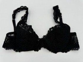 La Perla 2 Bra Black Lace Made in Italy Underwire Lightly Lined Women's Size 34