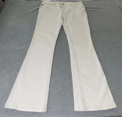 Y2K Ralph Lauren Jeans Co Whitney Jean Mujer’s 8 30” Blanco Elastizado Bootcut Denim Foto 1 de 4
