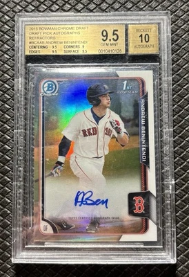ANDREW BENINTENDI 2015 Bowman Chrome Draft Chrome 1st Refractor Auto BGS 9.5/10 - Image 1 of 2