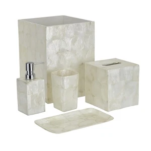 Juego de baño de cinco piezas Capiz Shell marfil - Imagen 1 de 6