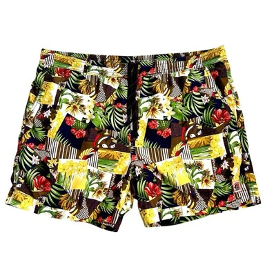 Tommy Bahama Traje de Baño Pantalones Cortos Para Hombres XL Amarillo Floral Vibrante Colorido Forrado Baúl Foto 1 de 4