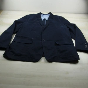 LL Bean Blazer Mens 52 Blue Sports Coat Cotton Unstructured Shoulder Pads - Picture 1 of 24