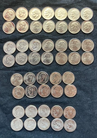2000 - 2023 P & D BU Roosevelt Dime  Run / Set of 48 Coins from OBW Rolls Cover