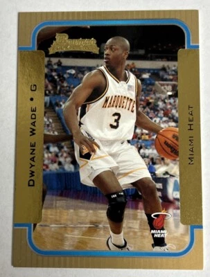 ЗОЛОТАЯ КАРТОЧКА ДЕБЮТАНТА Дуэйна Уэйда 2003–04 Bowman No149 RC Marquette Miami Heat HOF SP - Изображение 1 из 2
