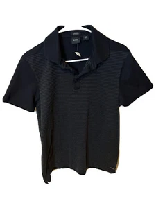 BOSS Hugo Boss Slim Fit Mercerised Polo Shirt Mens Small Black 100% Cotton - Picture 1 of 6