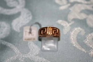 belle bague plaqué or motif grec T56 - Imagen 1 de 3