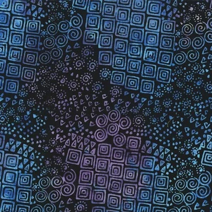 Laurel Burch Batik Menagerie Allover Geo Dark Purple Fabric By FQ 1/4 YD - Picture 1 of 6