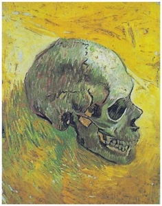 VAN GOGH Art Print 'The Skull' Famous Painting. Human Skeleton. Horror Thriller - Picture 1 of 6