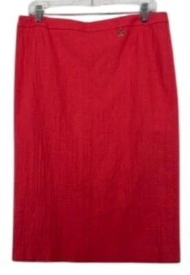 Escada Pencil Skirt Sz 40 (US 8) Coral Textured Lined Couture NEW Tags MSRP $410 - Image 1 of 4