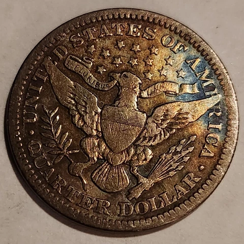 1912 BARBER 90%SILVER QUARTER TONING NICELY BETTER DATE Cover
