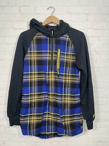 Nike Sportswear 1/4 Zip Hoodie Damen Medium schwarz kariert Langarm Taschen - Bild 1 von 14