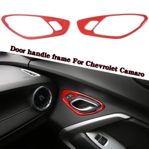 Adhesivo rojo del marco de la cubierta de la manija interior de la puerta para Chevrolet Camaro 2017+ - Imagen 1 de 7