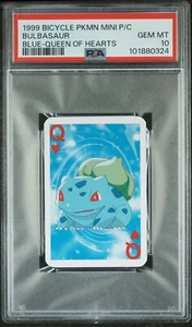 1999 BICYCLE POKEMON MINI PLAYING CARDS BLUE DECK BULBASAUR PSA 10 - Picture 1 of 2