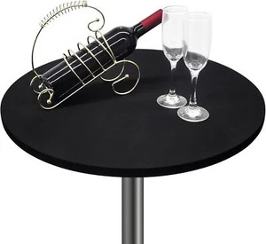Small round Fitted Table Cover Cocktail Table Topper Cap Elastic Tablecloth Stre - Picture 1 of 2
