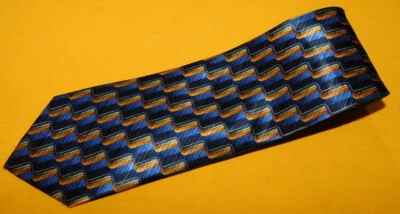 MEN'S JoS A. BANK YELLOW/BLUE/LIGHT BLUE GEOMETRIC TIE - TIES - DESIGNER TIES. - Image 1 of 3
