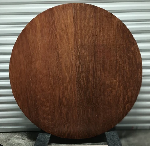 Antique 48" Round Oak Table with quartersawn base legs on casters PICK UP ONLY Cover