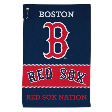 BOSTON RED SOX ALL PURPOSE GOLF TAILGATE TOWEL 16"X25" HOOK AND GROMMET Cover