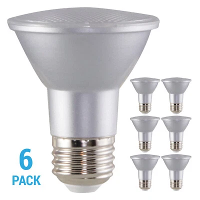 6 Pack Narrow Flood 25° LED 120V 6.5W =50W PAR20 Medium E26 3500K Neutral White - Image 1 of 4