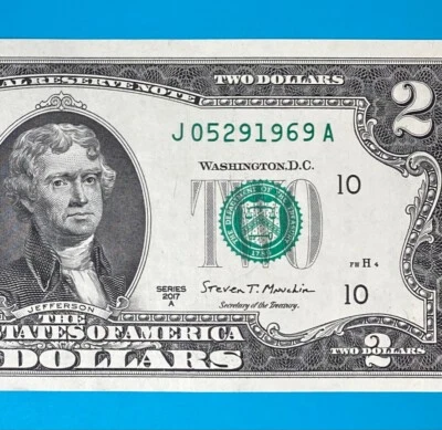 May 29, 1969 (J 05291969 A) BIRTHDAY Note $2 Two Dollar Bill *AU* - Image 1 of 4