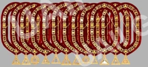 Masonic Regalia Royal Arch Officer Chain Collars With Jewels Set of 12 PCS - Picture 1 of 1