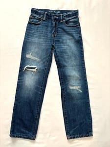 Gap Kids 1969 Distressed Denim Blue Jeans Boy's Size 8 Regular Adjustable Waist - Picture 1 of 9