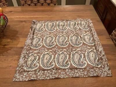 FUNDA DE ALMOHADA DISEÑO PAISLEY 100% MARRÓN SEDA NEGRO Y MARFIL - NUEVA Foto 1 de 4