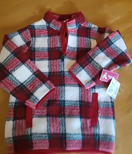 Girls 5T Gymboree Fleece 1/4 Zip plaid Jacket Pullover Christmas Cabin 5 NWT - Picture 1 of 7