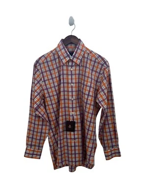 Robert Talbott Classic Men’s Dress Shirt – Anderson Orange 802 – Size M - Image 1 of 4