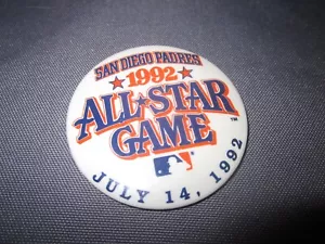 Vintage 1992 SAN DIEGO PADRESS Baseball ALL STAR GAME BUTTON PINBACK - Picture 1 of 4