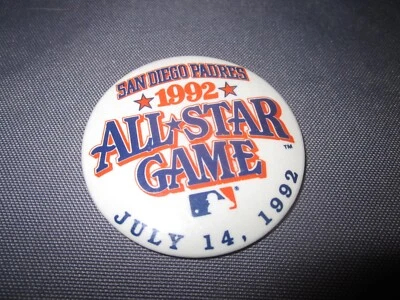 Vintage 1992 SAN DIEGO PADRESS Baseball ALL STAR GAME BUTTON PINBACK - Image 1 of 4