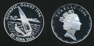 Tokelau 1994 $5 Lima Tala 925 Silver Proof Coin Olympic Games 1996 - Picture 1 of 1