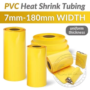 PVC Heat Shrink Tubing Wrap RC Battery Pack 7-180mm Wide LiPO NiMH NiCd Yellow - Picture 1 of 9