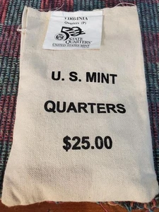2000-P $25 BAG VIRGINIA QUARTERS FROM US MINT - Picture 1 of 1