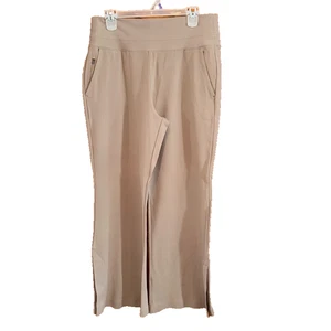Athleta Venice Wide Leg Pant women sz L tan brown Pants Stretch Active Casual - Picture 1 of 5