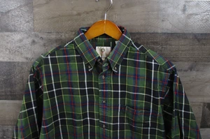 Camisa Viyella Para Hombre Mediana Verde A Cuadros Abotonada Manga Larga Lana Algodón Canadá - Imagen 1 de 11