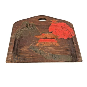 Vintage Holz Krümelfänger Pfanne Japanisch Asiatisch Geschnitzt Sweep 7,5" x 5" - Bild 1 von 5