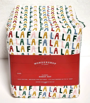 Conjunto de Lençóis de Flanela de Natal Padrão Fa La La Queen Size - Wondershop - Imagem 1 de 4