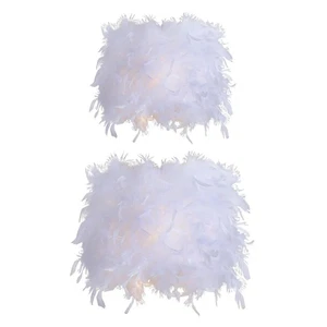 Feather Lamp Shade Novelty for Bedside Light for Home Living Room Decoration - Picture 1 of 8
