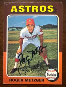 1975 Topps ROGER METZGER Autogtaphed Baseball Card #541 ASTROS - Picture 1 of 2