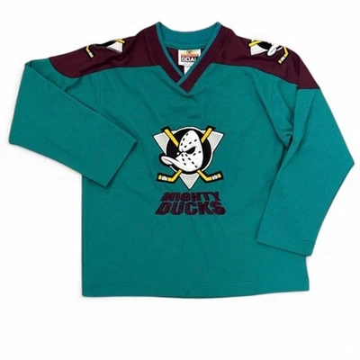 Mighty Ducks of Anaheim Jersey Youth SM Teal NHL Hockey Mighty Mac Embroidered - Image 1 of 4