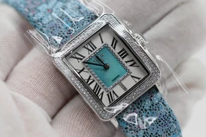 GV2 by Gevril Women's 12309F Padova Floral Blue MOP Dial Swiss Quartz Watch - Picture 1 of 17